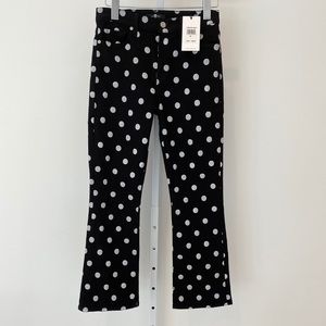 7 FOR ALL MANKIND BLACK WHITE POLKA DOT JEANS SIZE 27 NWTS!